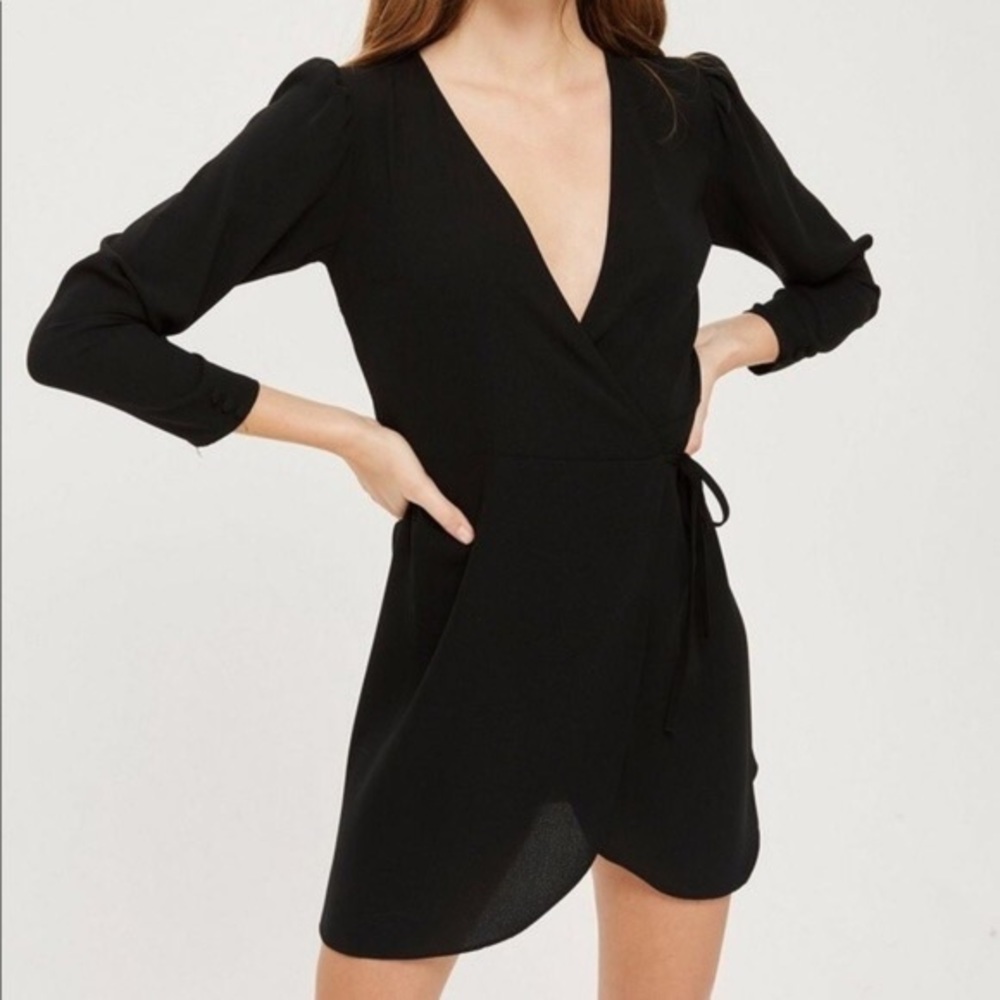 Top shop black wrap dress